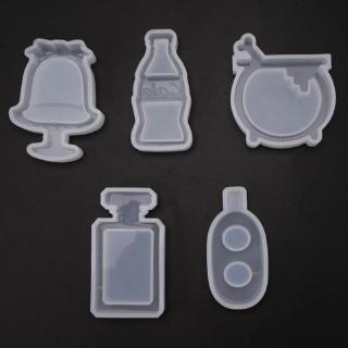 2J` Crystal Epoxy Resin Quicksand Mold Milk Tea Coke Perfume Bottle Silicone Mould