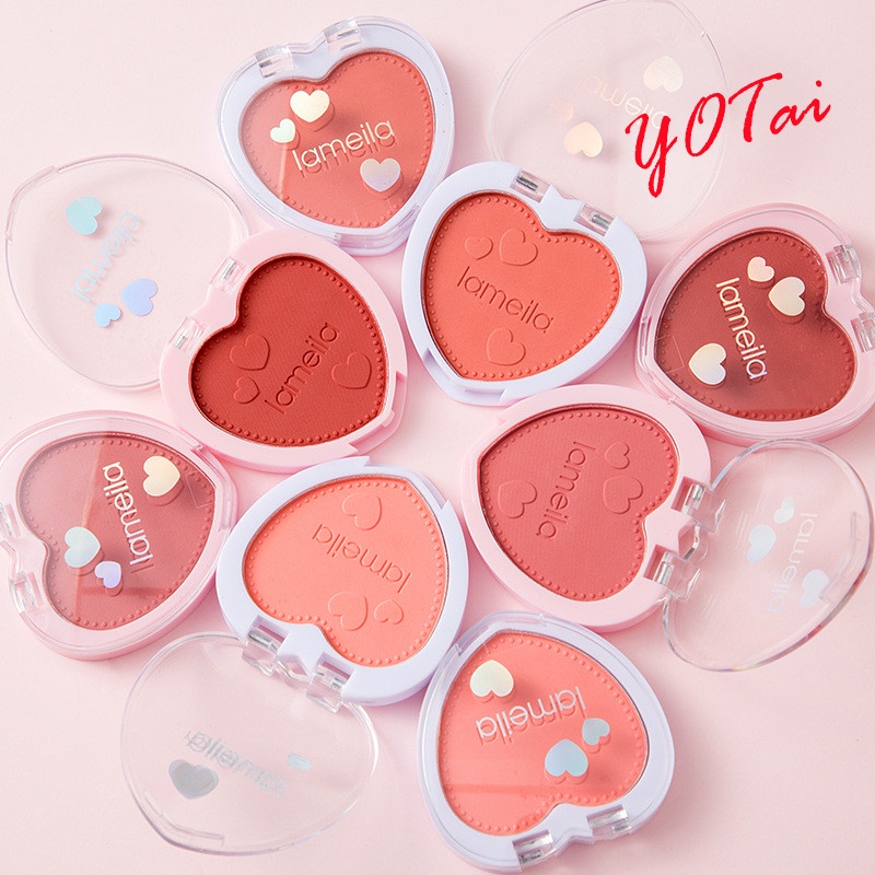 YOTAI ❤️LAMEILA❤️ บลัชออน บลัชออนโทนส้ม บรัชออนทาแก้ม ชมพูพีช ส้มพีช เนื้อดี สีสวย ติดทน