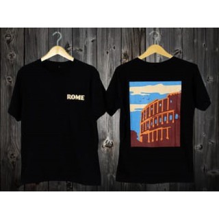 เสื้อยืดแขนสั้นสไตล์โรมสําหรับผู้ชายสีดํา Cowo