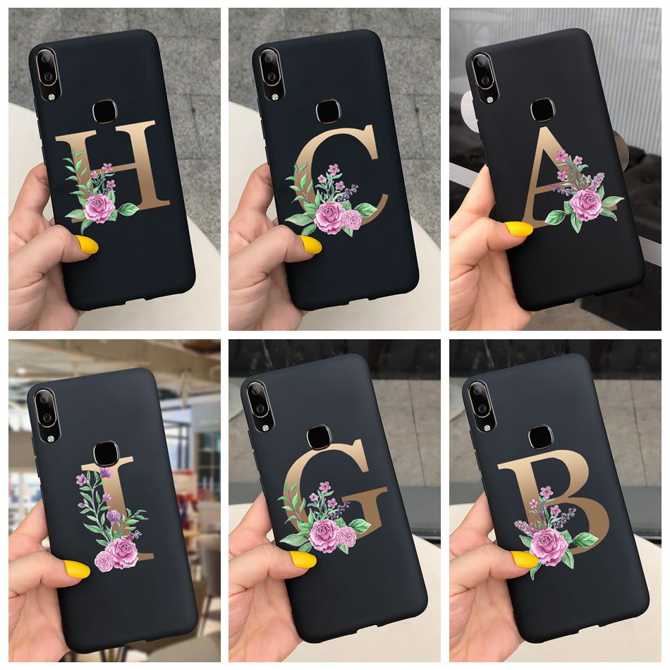 เคสโทรศัพท์มือถือ ซิลิโคนนิ่ม TPU ลายตัวอักษร สีดํา สําหรับ Vivo V9 V 9 Youth 6GB Y85 1851 1723 1727