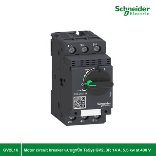 Schneider Electric - Motor circuit breaker แบบลูกบิด,TeSys GV2, 3P, 14 A, 5.5 kw at 400 V_GV2L16 ที่ร้าน PlugOn