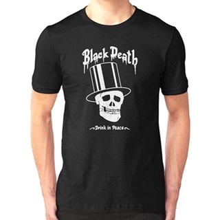 เสื้อยืดคอกลม แขนสั้น พิมพ์ลายหัวกะโหลก Death Vodka Drink In Peace ทรงหลวม สําหรับผู้ชาย