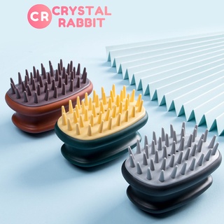 CRYSTAL RABBIT แชมพูนวดหนังศีรษะซิลิโคน แปรงซิลิโคน หวีซิลิโคน แปรงแชมพูช่วยขจัดรังแคบนหนัง หวีนวด