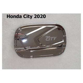 ครอบฝาถังน้ำมันกันรอยฝาถังน้ำมัน ฮอนด้า ซิตี้ Honda City 2020 รุ่น4ประตู ชุปโครเมี่ยม,ดำด้าน