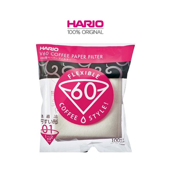 HARIO V60 กระดาษกรองกาแฟ 100 แผ่นสําหรับ V60 Dripper 01