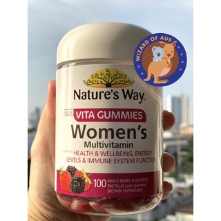 Nature’s Way ADULT VITA GUMMIES Women Multivitamin 100 Gummies ✅แท้จากออสเตรเลีย✅ วิตามินรวมสำหรับผู้หญิง กัมมี่กินง่าย