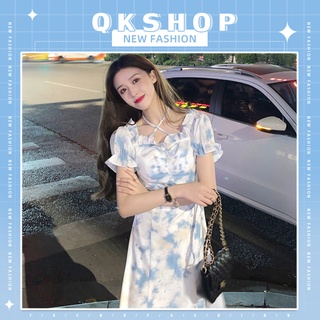 QKshop 💙ชุดเดรสแขนตุ๊กตา เนื้อผ้านิ่มไม่หนาไม่บางเกินไป 🤗ใส่สบาย ใส่ชิวๆในวันว่างๆ เลิศสุดๆ 🌼