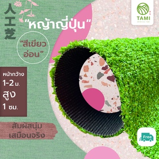 หญ้าเทียม ทามิสูง1ซม.เขียวอ่อน กว้าง2ม. ยาวเริ่มต้น1ม.(ตรม.ละ100บาท) หญ้าปลอม สั่งตัดได้ตามต้องการ ถูกๆ ปูพื้น Tami