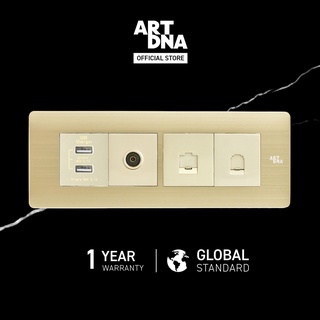 ART DNA รุ่น A85 USB+TV+Computer+Telephone Socket Size M สีทอง ขนาด 2x6" design switch สวิตซ์ไฟสวยๆ ปลั๊กไปสวยๆ