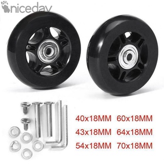 #NICEDAY-Luggage Wheels Black Double Bearing Load-Bearing Mute Replacements Wear