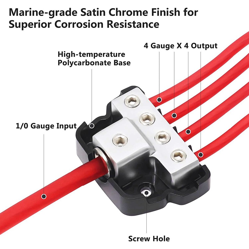 1x024 Gauge in 4x48 Gauge Out Ground Distributor Block for Car ...