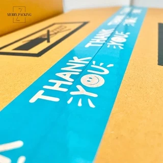 (1ม้วน) เทป Thank you 2 นิ้ว 45 หลา 45 ไมครอน เทปปิดกล่อง สำหรับขอบคุณ