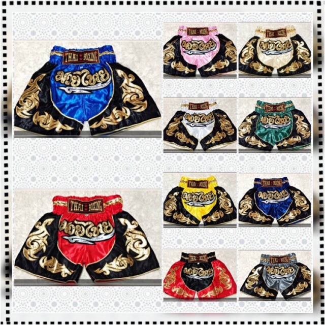 กางเกงมวยเด็ก For kids ส่งไวส่งทุกวัน มี10สี พร้อมส่ง มีเก็บเงินปลายทาง Muay Thai Shorts 泰拳裤