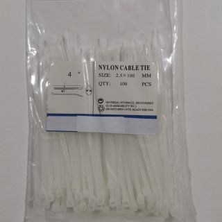 เคเบิ้ลไทร์ 4นิ้ว  สี​ขาว​ สายรัดพลาสติก cabletie
 ถุงละ100เส้น