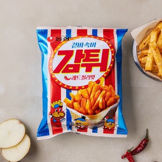 Nongshim Potato chips red chili นงชิม มันฝรั่งทอดกรอบรสเรดชิลลี่ 60g.