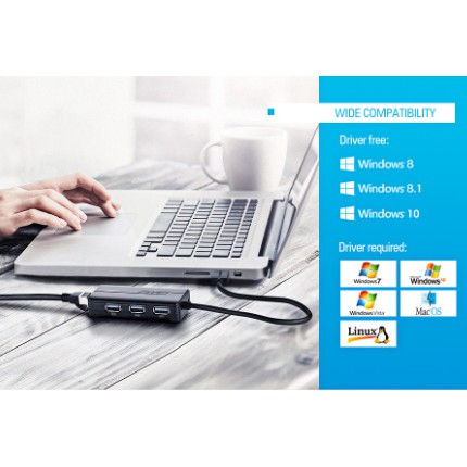 UGREEN 20265 Ethernet Adapter USB Gigabit Network Adapter + USB 3.0 HUB 3 Ports #8