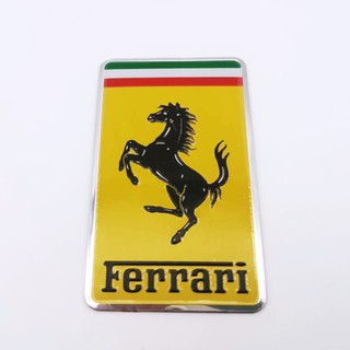 สติกเกอร์ วัสดุอะลูมิเนียม โลโก้ FERRARI สําหรับตกแต่งรถยนต์ FERRARI 1 ชิ้น