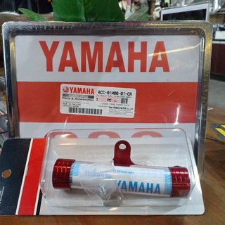 ชุดกิ๊ฟเซ็ตสุดคุ้มYAMAHA  # กรอบป้ายทะเบียนสีโครเมี่ยม+แคปซูลสีแดง