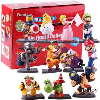 ★HOT★ฟิกเกอร์ Super Mario Brothers Mario Luigi Peach Toad Yoshi Bowser Wario Donkey Kong Super Mario Figures Toy