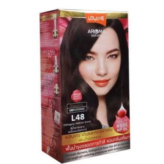 สีโลแลน อโรมา L48 สีน้ำตาลกลางเหลือบมะฮอกกานี