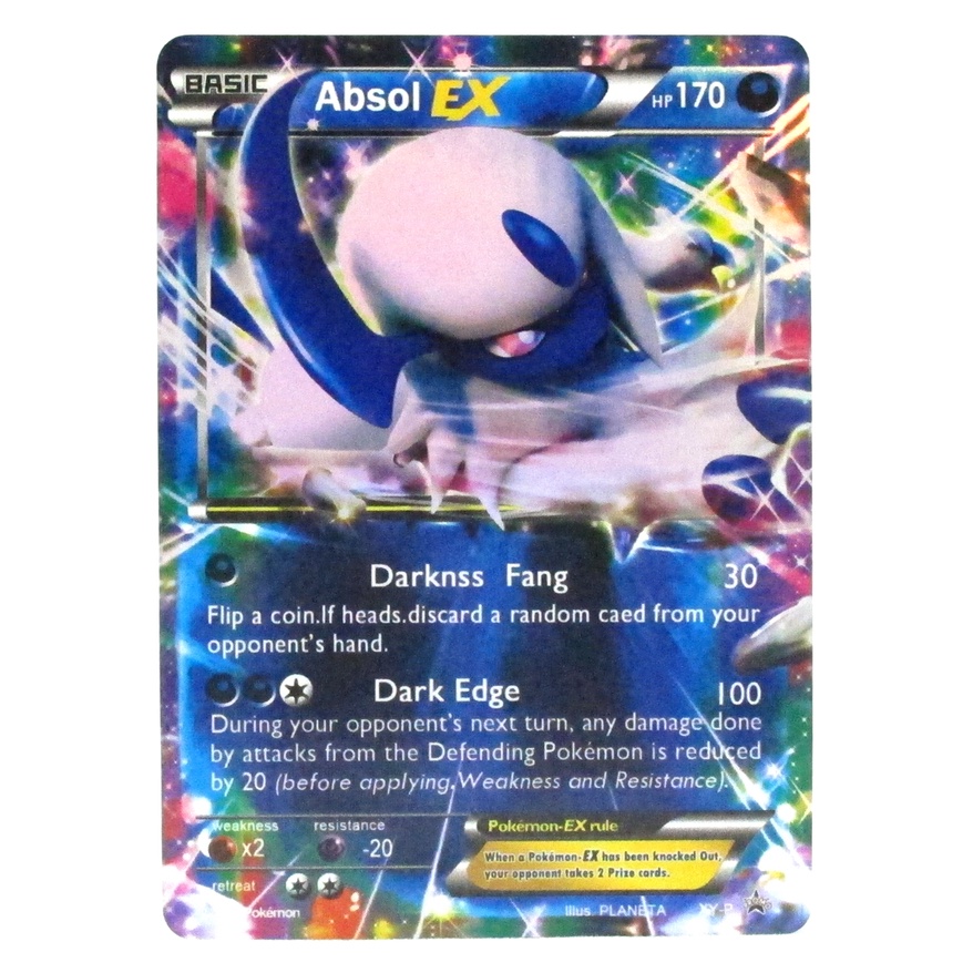 Absol EX Card อับโซล XY-P Pokemon Card Gold Flash Light (Glossy) ภาษาอังกฤษ
