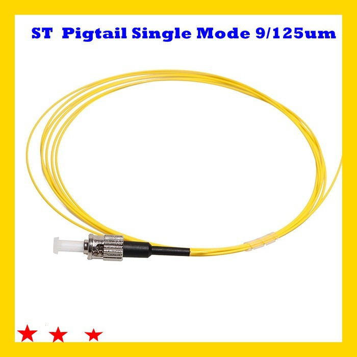 สายไฟเบอร์ออฟติกพิกเทล ST-Pigtail Single-mode 9/125um(G652D) OD:3.0mm, PVC 1.5M สีเหลือง