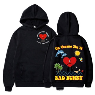 เสื้อกันหนาวแขนยาว มีฮู้ด พิมพ์ลาย Bad Bunny UN VERANO SIN TI Music อัลบั้มสตรีท โอเวอร์ไซซ์ สําหรับผู้ชาย และผู้หญิง 2022