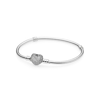 Pandora Moments Silver Bracelet with Pavé Heart Clasp