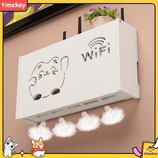 [Timekey] Wireless Wifi Router Storage Box Wall Hanging PVC Panel Shelf Plug Board Bracket Cable Storage Organizer Home Decor