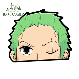 Earlfamily สติกเกอร์ ลายการ์ตูนอนิเมะ ONE PIECE Zoro สําหรับติดตกแต่งรถยนต์ แล็ปท็อป เซิร์ฟบอร์ด 13 ซม. x 12.2 ซม.