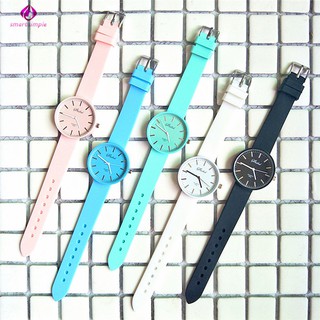 【ส่งฟรีเมื่อซื้อครบ 99บาท】SS Fashion Simple Women Quartz Watch Silicone Wristwatch Korean Style Jelly Watch