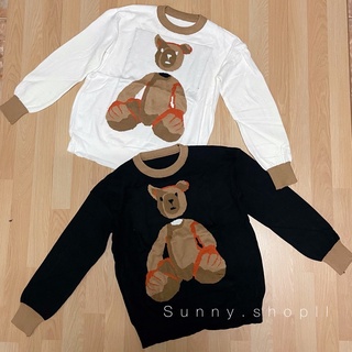 🔆Sunny🔆SALEโล๊ะสต็อก‼️เสื้อกันหนาวลายหมี เสื้อเสวตเตอร์ลายหมี 2สี❄️**งานจริงตามรูปวางพื้น**🔥