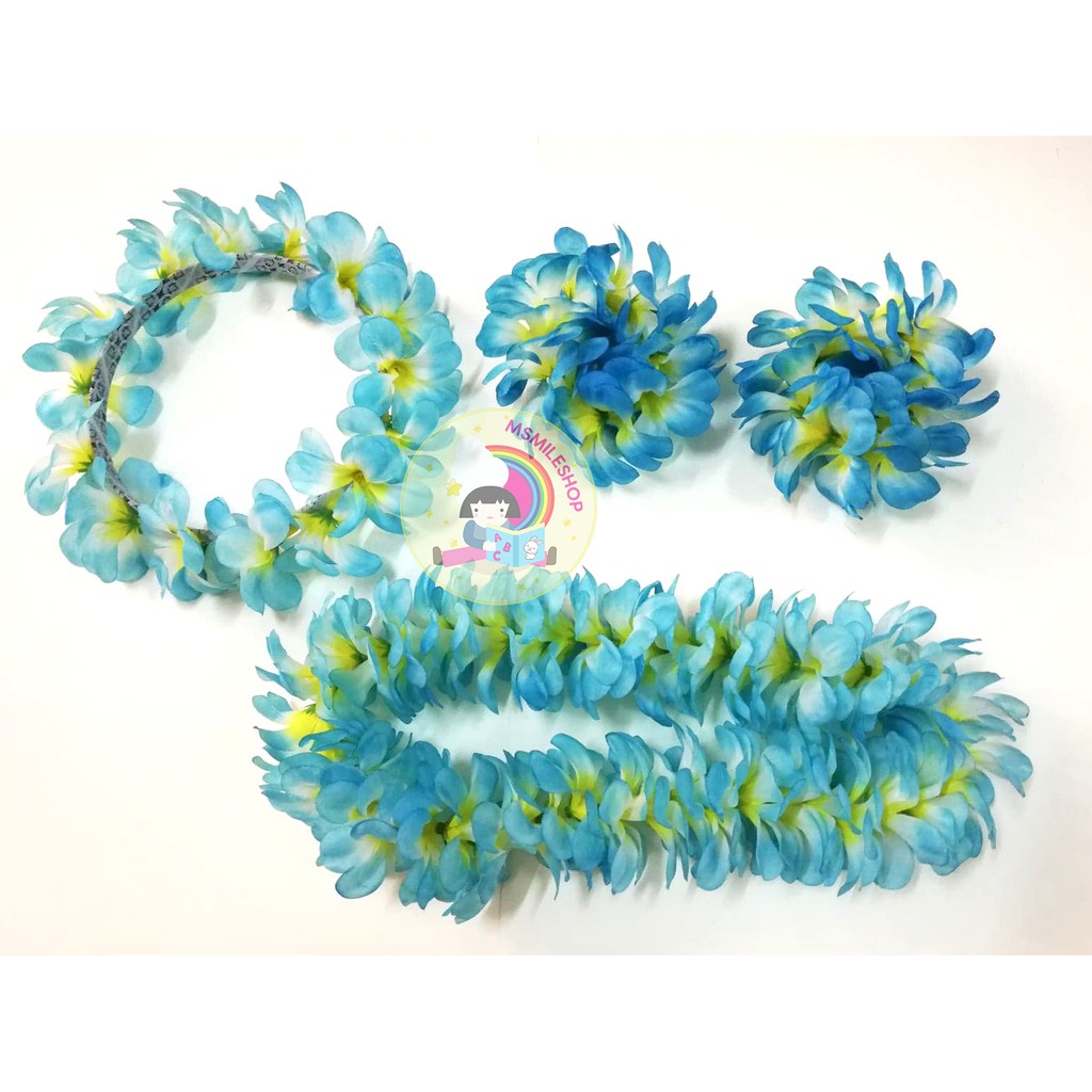 Set มงกุฎดอกไม้+ข้อมือดอกไม้2ข้าง+สร้อยคอดอกไม้ มีหลายสี