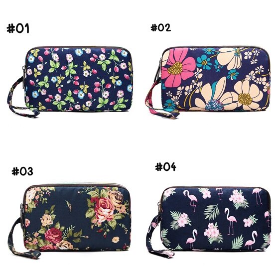 กระเป๋าสตางค์มี10 แบบ มี 3 ช่อง กระเป๋าใส่เงิน พร้อมสายถือสามารถใส่เงินใส่มือถือได้   8055