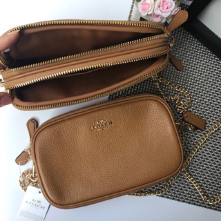 กระเป๋าสะพาย coach  สีน้ำตาล สายโซ่