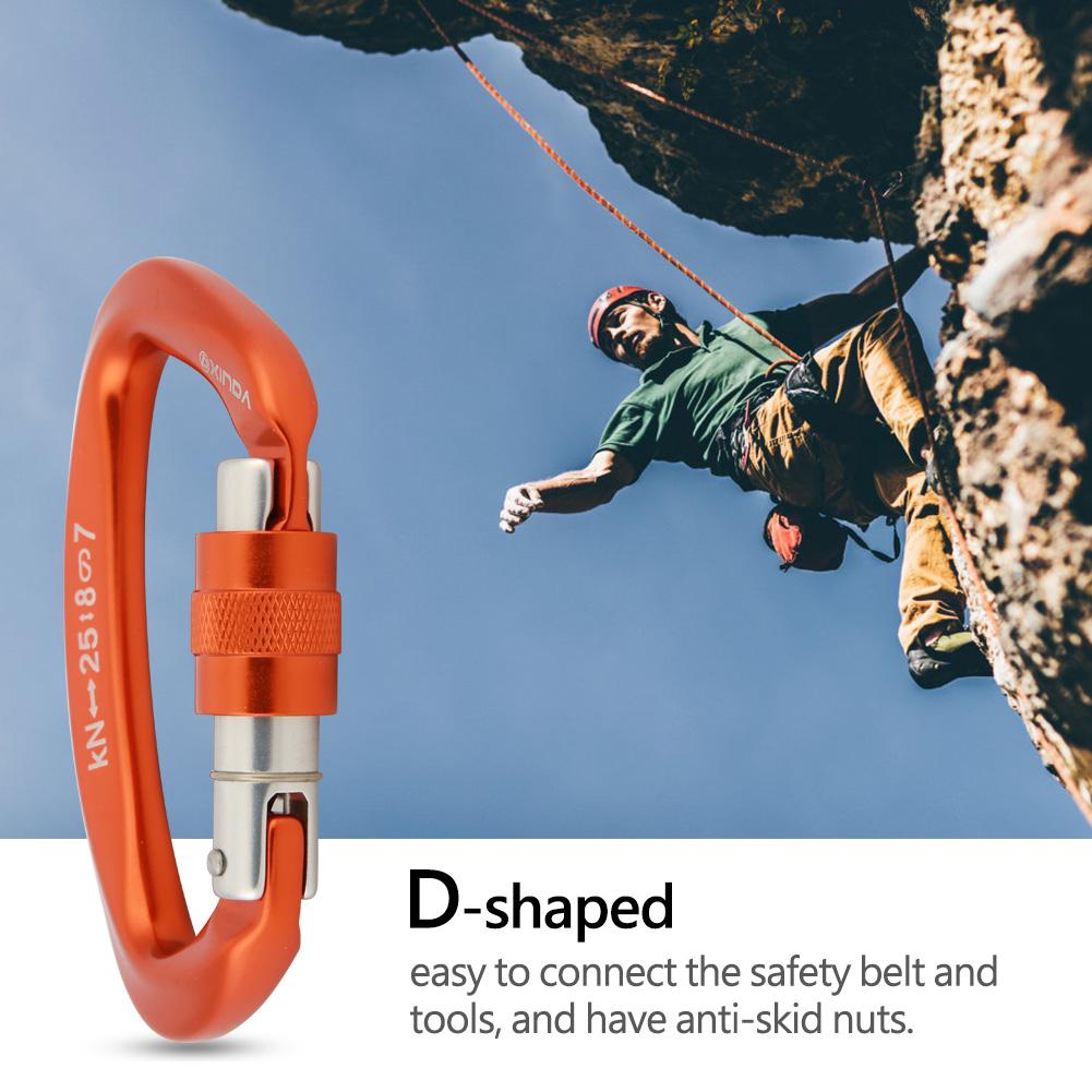 XINDA D Shape Safety Lock Carabiner Connector Appliance Rock Climbing Protector อุปกรณ์เสริม