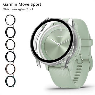 ฝาครอบเคส พร้อมตัวป้องกันหน้าจอ สําหรับ Garmin Move Sport Frame คุณภาพสูง PC และกระจกนิรภัย บางเฉียบ อุปกรณ์ป้องกัน