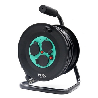 Vox Nova โรลเก็บสายไฟ มาตรฐานมอก. สีดำ/เขียว VXTO-L020 (20เมตร), 10เมตร