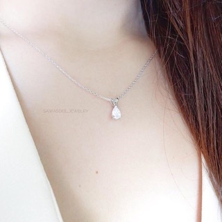 Pear shaped CZ necklace