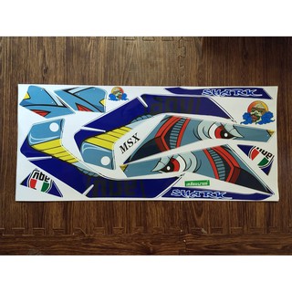 สติ๊กเกอร์ สติ๊กเกอร์เเต่ง ฉลาม SHARK น้ำเงิน  1 ชุด ติดได้ทั้งคัน สติ๊กเกอร์เคลือบเงาคุณภาพสูง