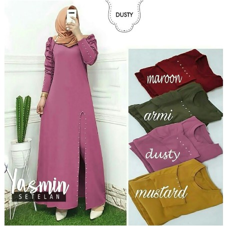 ล่าสุดนําเข้าชุดสูทผู้หญิงผู้ใหญ่เสื้อผ้า 2021 LAST MUSLIM FASHION YASMIN STELAN