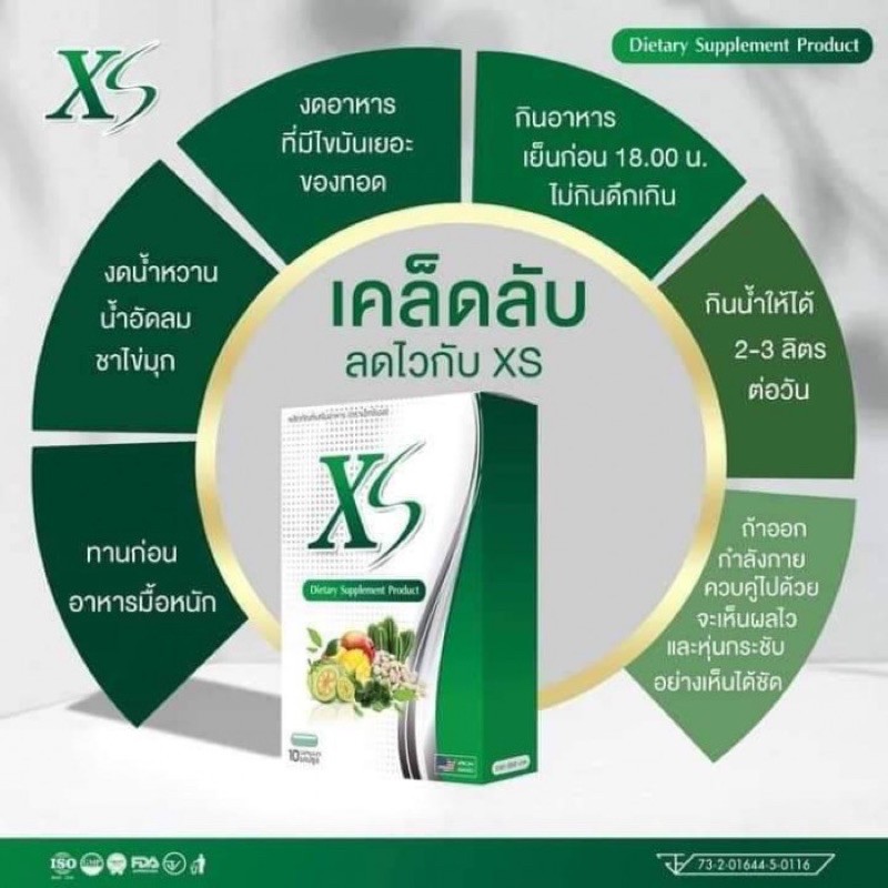 XS Dietary Supplement Product หุ่นสวยทันใจ ธรรมชาติล้วนๆ ปลอดภัยแน่นอน