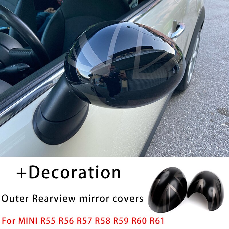 ฝาครอบกระจกมองหลังรถยนต์ สีดํา สําหรับ Mini Cooper S JCW Countryman F60 F54 F55 F56 F57 2020 2021 2022 2023