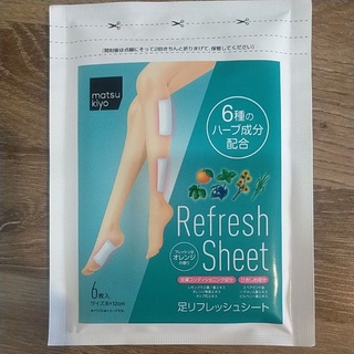 Matsukiyo Refresh Sheet (6แผ่น/ซอง) แผ่นแปะขา น่อง ฝ่าเท้า ข้อเท้า คลายปวดเมื่อย