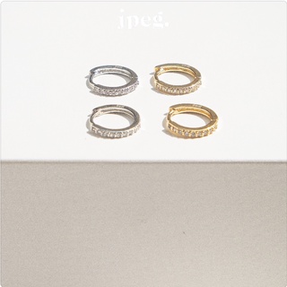 สินค้าเฉพาะจุด คู่ละ 100 บาท / diamond huggie hoop earring (brass)