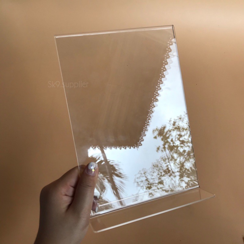 🌟พร้อมส่ง ป้ายตั้งโต๊ะ2หน้า(T)(แนวตั้ง/แนวนอน) อะคริลิคใส MADE IN THAILAND - รูปที่ 3