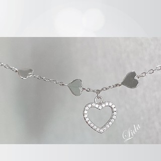 สร้อยข้อมือเงินแท้ Heart bracelet ♡Lida Jewelry ของขวัญ