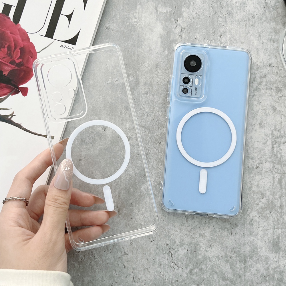 เคสใสกันกระแทกสําหรับ Xiaomi Mi 11 12 13 14 Ultra 12 Pro ฝาครอบอะคริลิคใสรองรับการชาร ์ จไร ้ สาย