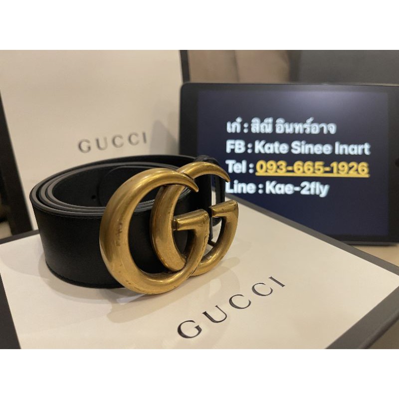 เข็มขัด Gucci GG Marmont belt 4  size 75 Cm.yr2019