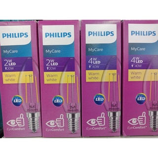 หลอดไฟฟีลาเมนต์ โชว์ใส้ สไตล์วินเทจ PHILIPS MyCare LED 2w	แสงวอม์มไวท์ แพ็ค1หลอด